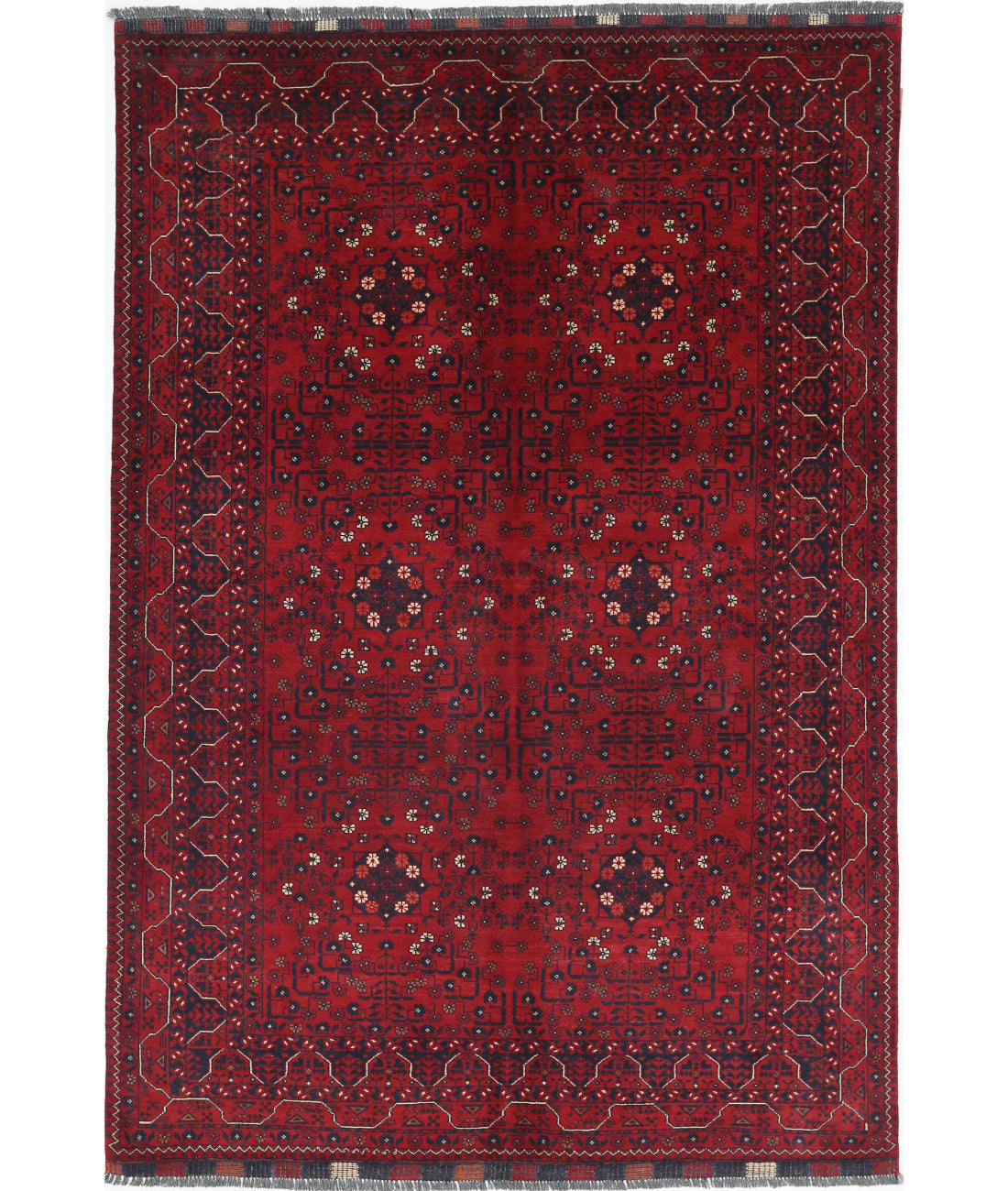 Afghan 4'7'' X 6'11'' Hand-Knotted Wool Rug 4'7'' x 6'11'' (138 X 208) / Red / N/A