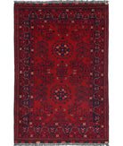 Afghan 3'3'' X 4'9'' Hand-Knotted Wool Rug 3'3'' x 4'9'' (98 X 143) / Red / N/A