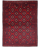 Afghan 3'4'' X 4'7'' Hand-Knotted Wool Rug 3'4'' x 4'7'' (100 X 138) / Red / N/A