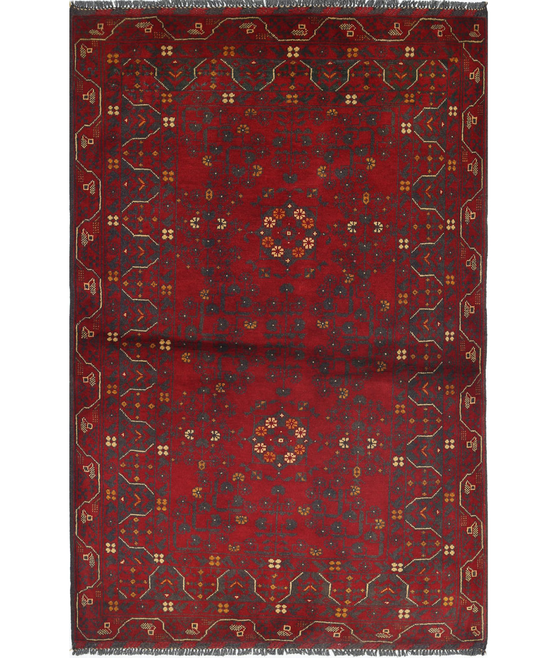 Afghan 3'3'' X 5'0'' Hand-Knotted Wool Rug 3'3'' x 5'0'' (98 X 150) / Red / N/A