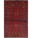 Afghan 3'3'' X 5'0'' Hand-Knotted Wool Rug 3'3'' x 5'0'' (98 X 150) / Red / N/A