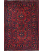 Afghan 3'4'' X 4'10'' Hand-Knotted Wool Rug 3'4'' x 4'10'' (100 X 145) / Red / N/A