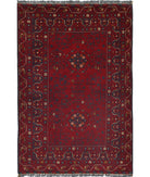 Afghan 3'3'' X 4'9'' Hand-Knotted Wool Rug 3'3'' x 4'9'' (98 X 143) / Red / N/A