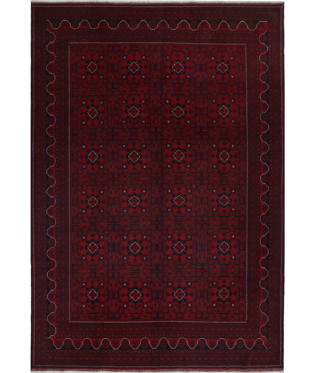 Afghan 8'2'' X 11'9'' Hand-Knotted Wool Rug 8'2'' x 11'9'' (245 X 353) / Red / N/A