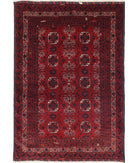 Afghan 3'9'' X 5'6'' Hand-Knotted Wool Rug 3'9'' x 5'6'' (113 X 165) / Red / N/A