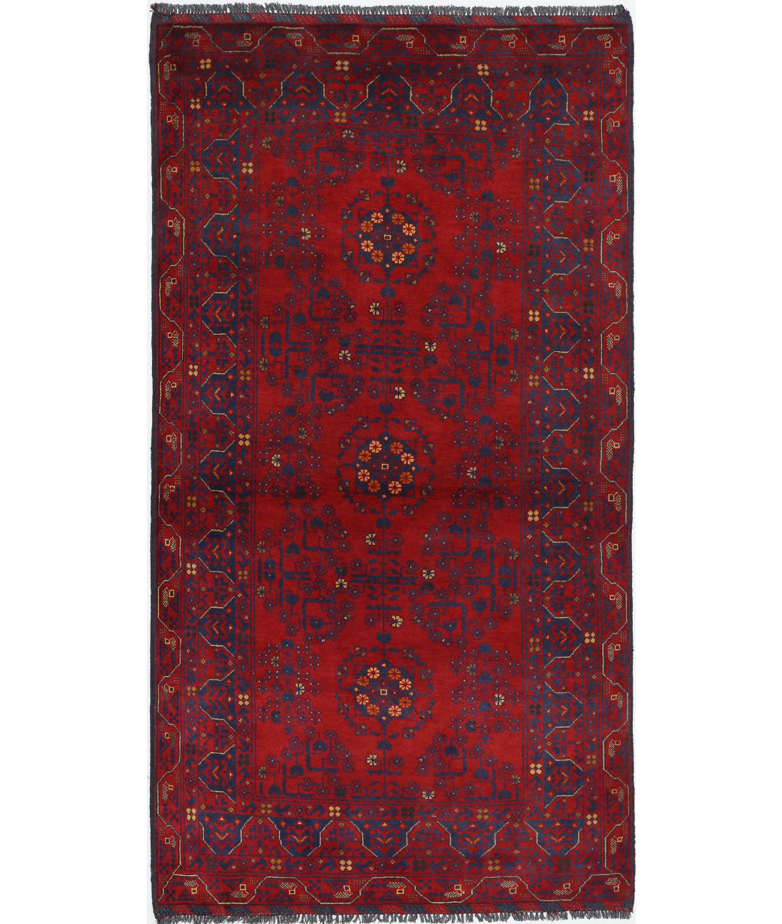 Afghan 3'4'' X 6'6'' Hand-Knotted Wool Rug 3'4'' x 6'6'' (100 X 195) / Red / N/A