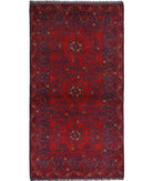 Afghan 3'4'' X 6'6'' Hand-Knotted Wool Rug 3'4'' x 6'6'' (100 X 195) / Red / N/A