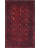 Afghan 3'8'' X 5'9'' Hand-Knotted Wool Rug 3'8'' x 5'9'' (110 X 173) / Red / N/A