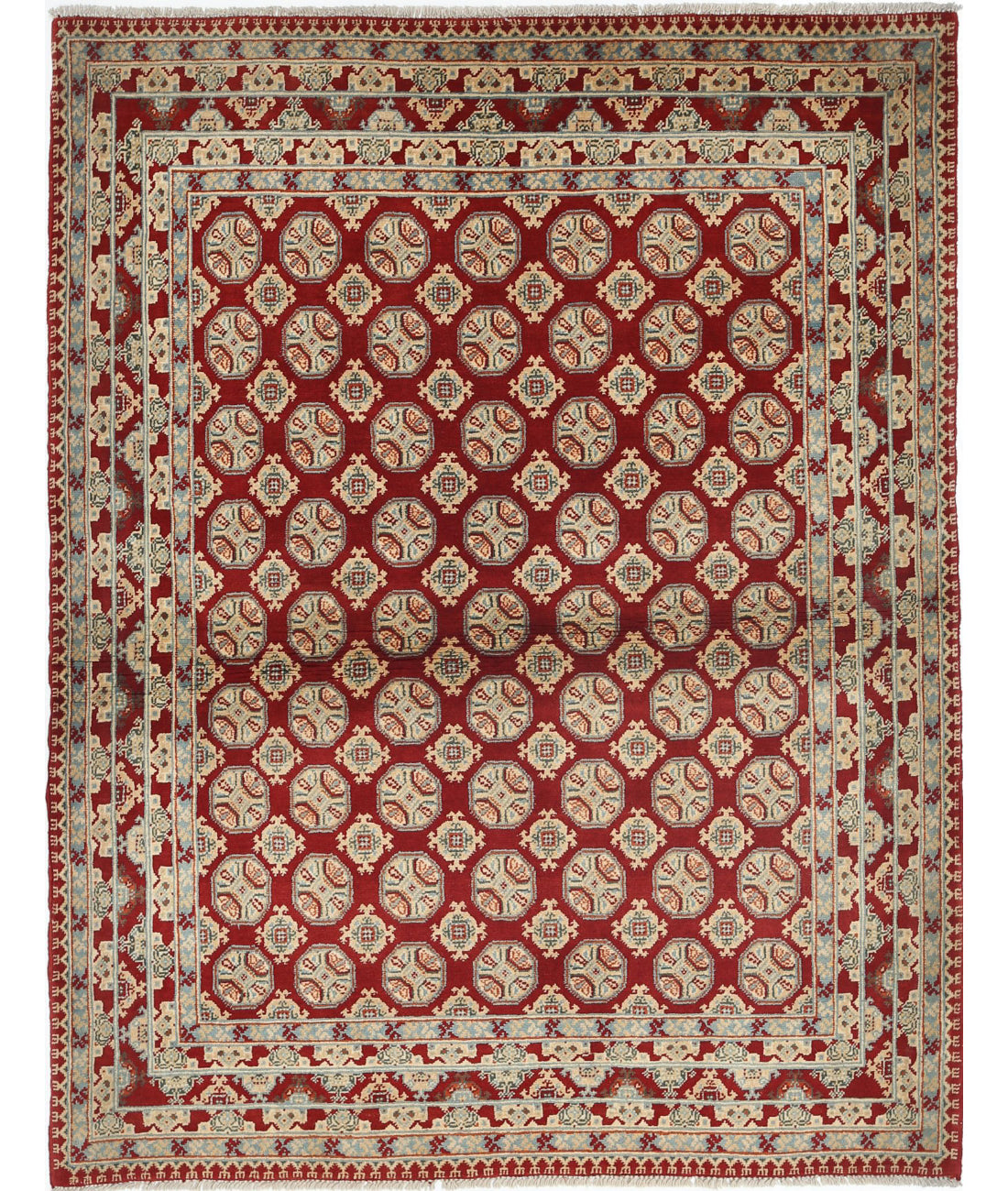 Afghan 3'7'' X 4'9'' Hand-Knotted Wool Rug 3'7'' x 4'9'' (108 X 143) / Red / N/A