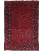 Afghan 3'4'' X 4'10'' Hand-Knotted Wool Rug 3'4'' x 4'10'' (100 X 145) / Red / N/A