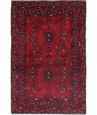 Afghan 3'3'' X 4'8'' Hand-Knotted Wool Rug 3'3'' x 4'8'' (98 X 140) / Red / N/A