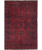 Afghan 3'4'' X 4'10'' Hand-Knotted Wool Rug 3'4'' x 4'10'' (100 X 145) / Red / N/A