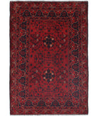 Afghan 3'3'' X 4'9'' Hand-Knotted Wool Rug 3'3'' x 4'9'' (98 X 143) / Red / N/A