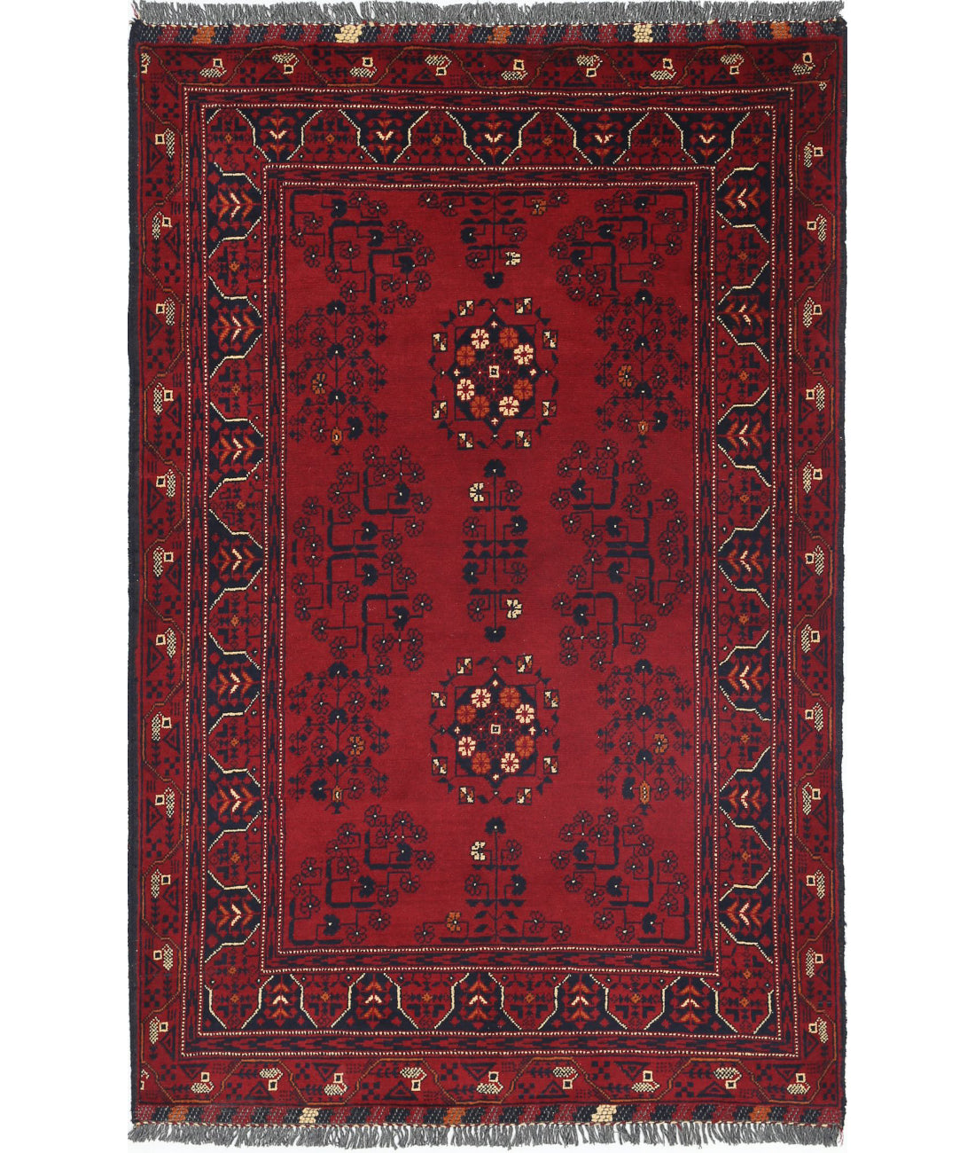 Afghan 3'4'' X 5'0'' Hand-Knotted Wool Rug 3'4'' x 5'0'' (100 X 150) / Red / N/A