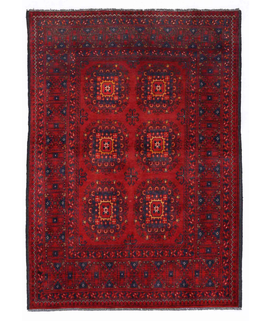 Afghan 3'4'' X 4'8'' Hand-Knotted Wool Rug 3'4'' x 4'8'' (100 X 140) / Red / N/A