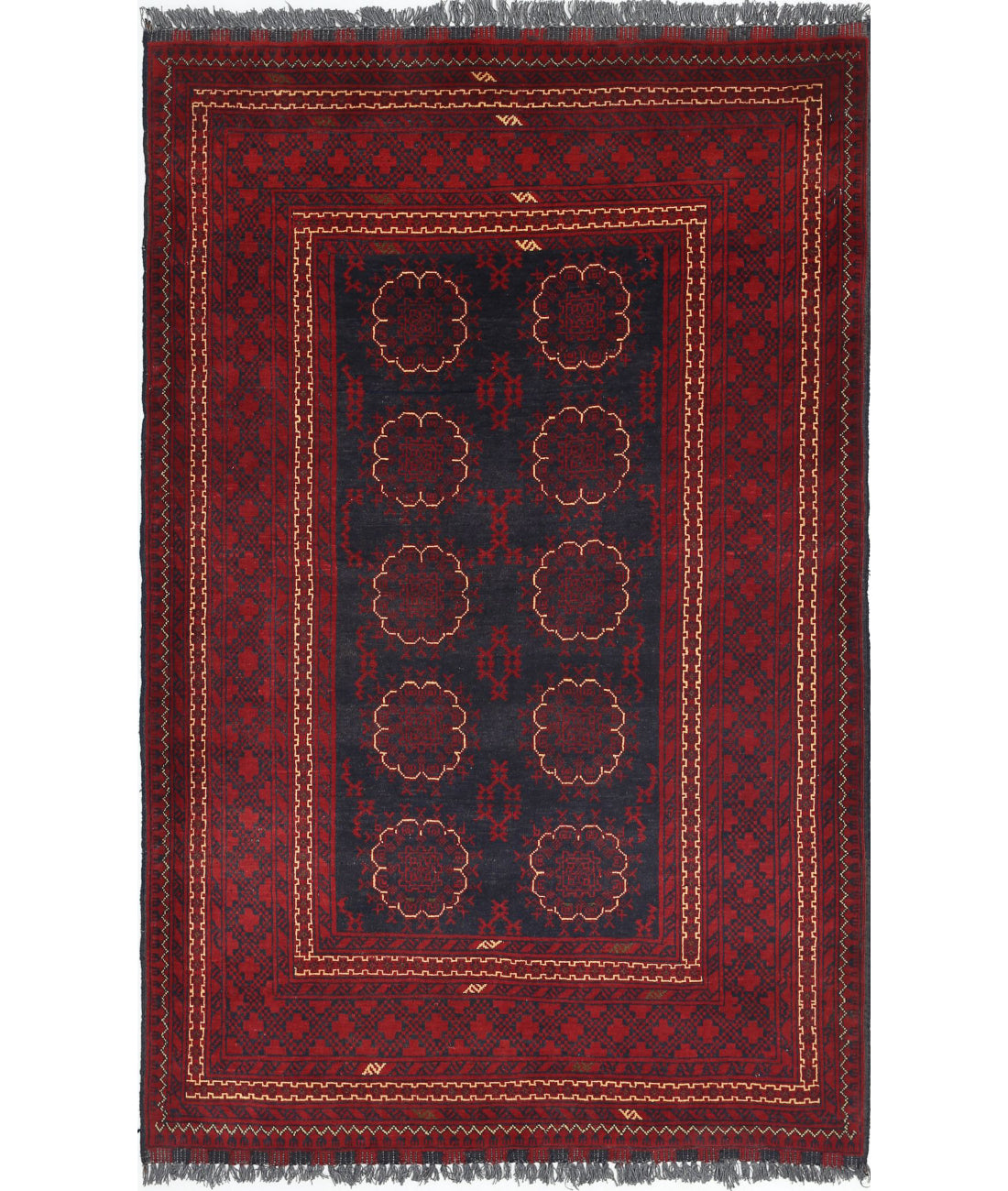 Afghan 3'4'' X 5'1'' Hand-Knotted Wool Rug 3'4'' x 5'1'' (100 X 153) / Red / N/A