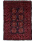 Afghan 3'4'' X 4'8'' Hand-Knotted Wool Rug 3'4'' x 4'8'' (100 X 140) / Red / N/A