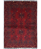 Afghan 3'3'' X 4'8'' Hand-Knotted Wool Rug 3'3'' x 4'8'' (98 X 140) / Red / N/A