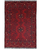 Afghan 3'4'' X 4'10'' Hand-Knotted Wool Rug 3'4'' x 4'10'' (100 X 145) / Red / N/A