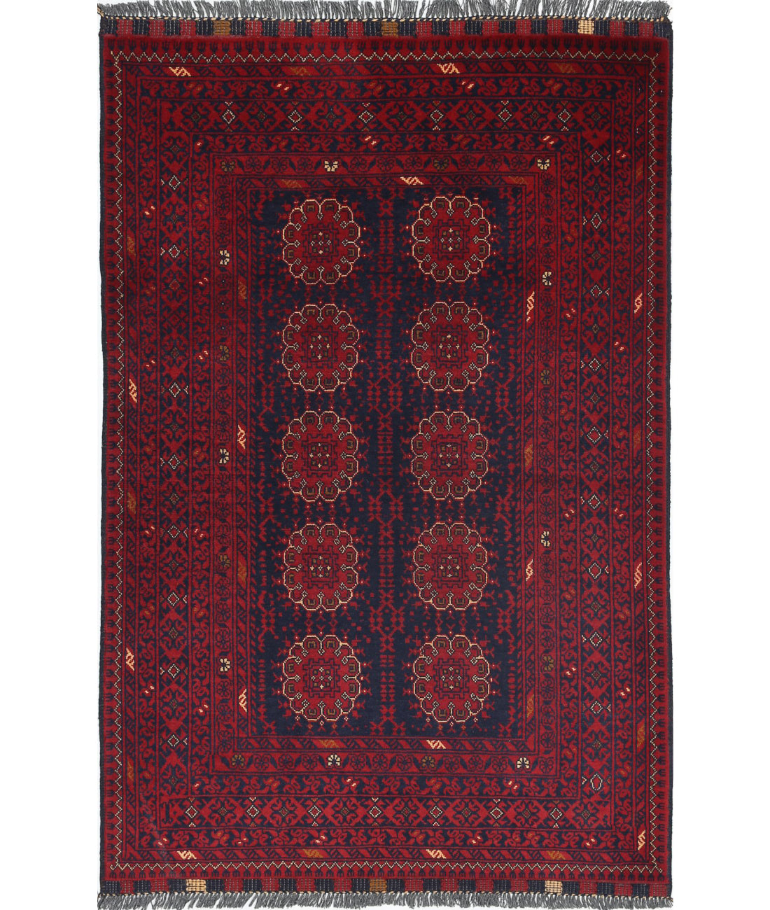 Afghan 3'3'' X 4'9'' Hand-Knotted Wool Rug 3'3'' x 4'9'' (98 X 143) / Red / N/A