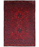 Afghan 3'3'' X 4'8'' Hand-Knotted Wool Rug 3'3'' x 4'8'' (98 X 140) / Red / N/A