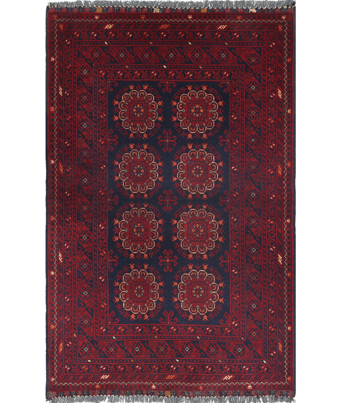 Afghan 3'4'' X 5'1'' Hand-Knotted Wool Rug 3'4'' x 5'1'' (100 X 153) / Red / N/A