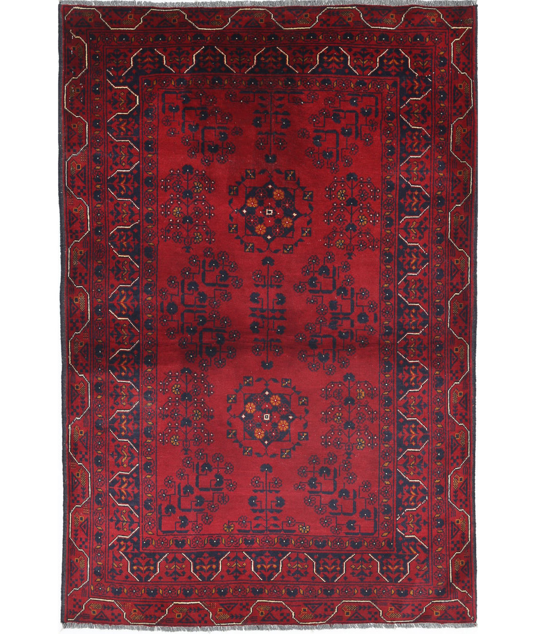 Afghan 3'4'' X 5'0'' Hand-Knotted Wool Rug 3'4'' x 5'0'' (100 X 150) / Red / N/A