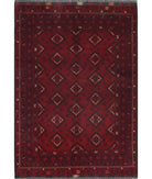 Afghan 3'4'' X 4'9'' Hand-Knotted Wool Rug 3'4'' x 4'9'' (100 X 143) / Red / N/A