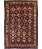 Afghan 6'6'' X 9'9'' Hand-Knotted Wool Rug 6'6'' x 9'9'' (195 X 293) / Red / N/A