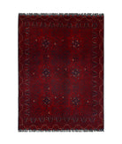 Afghan 4'10'' X 6'6'' Hand-Knotted Wool Rug 4'10'' x 6'6'' (145 X 195) / Red / N/A