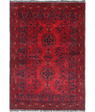 Afghan 3'3'' X 4'1'' Hand-Knotted Wool Rug 3'3'' x 4'1'' (98 X 123) / Red / N/A