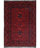 Afghan 3'3'' X 4'9'' Hand-Knotted Wool Rug 3'3'' x 4'9'' (98 X 143) / Red / N/A