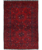 Afghan 3'3'' X 4'9'' Hand-Knotted Wool Rug 3'3'' x 4'9'' (98 X 143) / Red / N/A