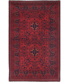 Afghan 3'2'' X 5'1'' Hand-Knotted Wool Rug 3'2'' x 5'1'' (95 X 153) / Red / N/A