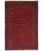 Afghan 3'3'' X 4'8'' Hand-Knotted Wool Rug 3'3'' x 4'8'' (98 X 140) / Red / N/A