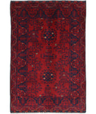 Afghan 3'3'' X 4'9'' Hand-Knotted Wool Rug 3'3'' x 4'9'' (98 X 143) / Red / N/A