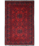 Afghan 3'3'' X 4'11'' Hand-Knotted Wool Rug 3'3'' x 4'11'' (98 X 148) / Red / N/A