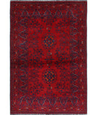 Afghan 3'3'' X 4'10'' Hand-Knotted Wool Rug 3'3'' x 4'10'' (98 X 145) / Red / N/A