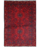 Afghan 3'3'' X 4'9'' Hand-Knotted Wool Rug 3'3'' x 4'9'' (98 X 143) / Red / N/A