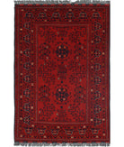 Afghan 3'3'' X 4'9'' Hand-Knotted Wool Rug 3'3'' x 4'9'' (98 X 143) / Red / N/A