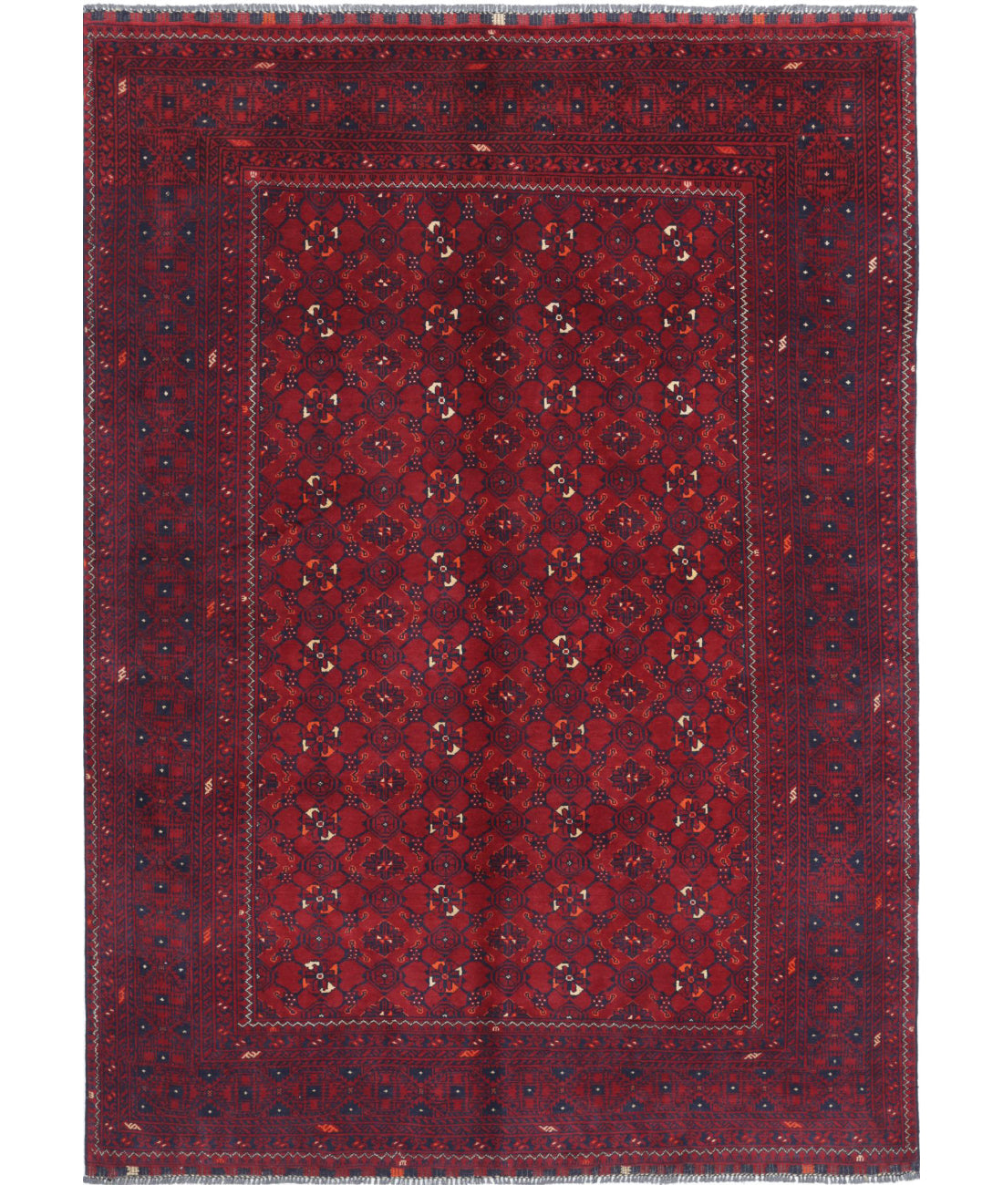 Afghan 5'5'' X 7'7'' Hand-Knotted Wool Rug 5'5'' x 7'7'' (163 X 228) / Red / N/A