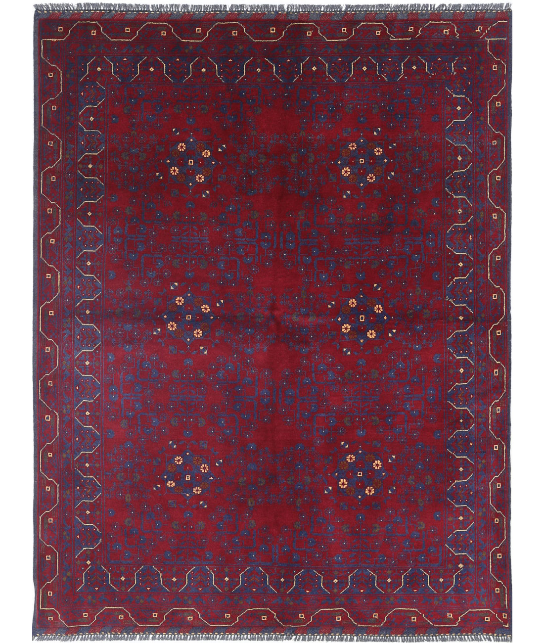 Afghan 4'10'' X 6'4'' Hand-Knotted Wool Rug 4'10'' x 6'4'' (145 X 190) / Red / N/A