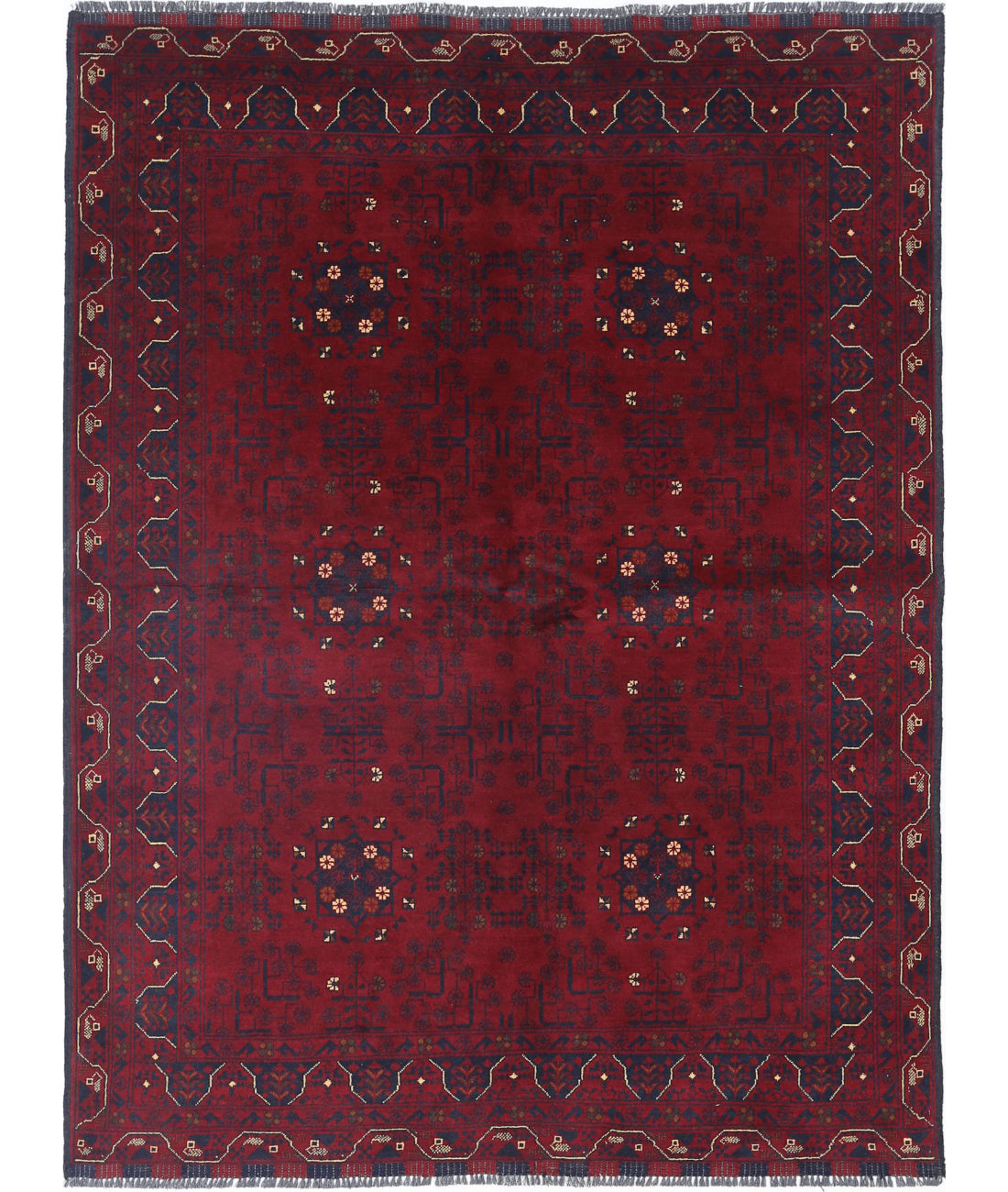 Afghan 4'11'' X 6'8'' Hand-Knotted Wool Rug 4'11'' x 6'8'' (148 X 200) / Red / N/A