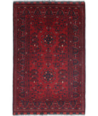 Afghan 3'2'' X 5'0'' Hand-Knotted Wool Rug 3'2'' x 5'0'' (95 X 150) / Red / N/A