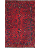 Afghan 3'3'' X 5'2'' Hand-Knotted Wool Rug 3'3'' x 5'2'' (98 X 155) / Red / N/A