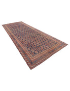 Afshar 6' 3" X 15' 1" Hand-Knotted Wool Rug 6' 3" X 15' 1" (191 X 460) / Blue / Rust