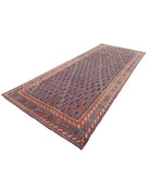 Afshar 6' 3" X 15' 1" Hand-Knotted Wool Rug 6' 3" X 15' 1" (191 X 460) / Blue / Rust