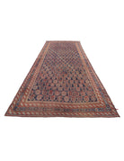 Afshar 6' 3" X 15' 1" Hand-Knotted Wool Rug 6' 3" X 15' 1" (191 X 460) / Blue / Rust