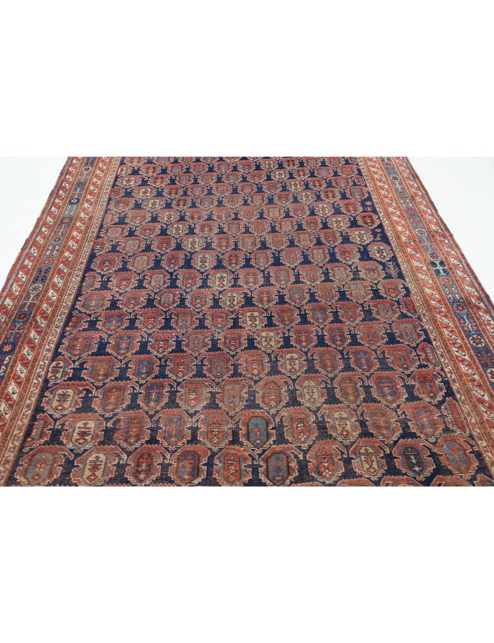 Afshar 6' 3" X 15' 1" Hand-Knotted Wool Rug 6' 3" X 15' 1" (191 X 460) / Blue / Rust