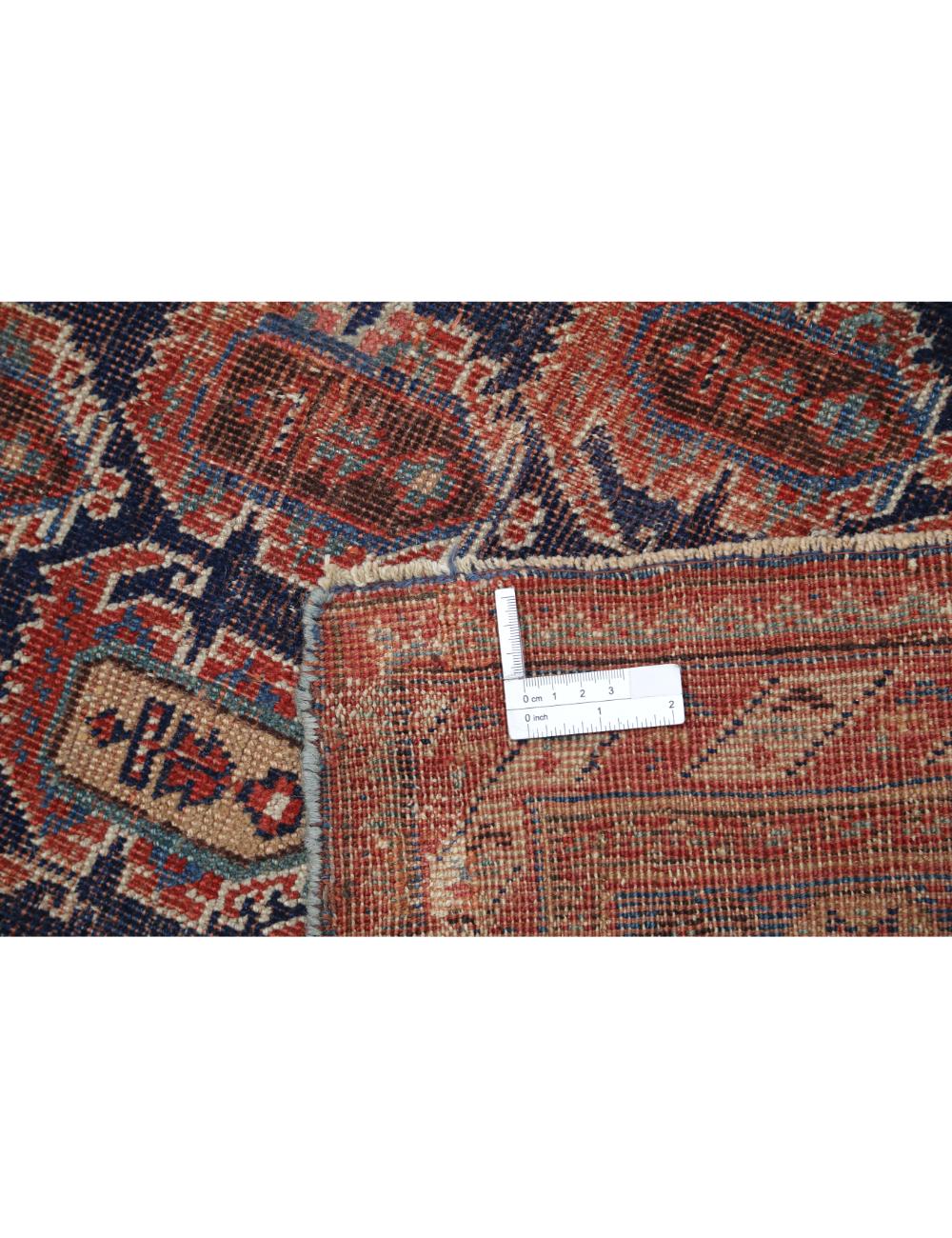Afshar 6' 3" X 15' 1" Hand-Knotted Wool Rug 6' 3" X 15' 1" (191 X 460) / Blue / Rust